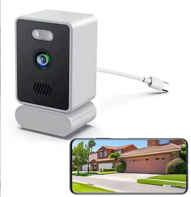 2K QHD WiFi Security Camera for Window - 2.4G&5G Dual Band Smart Home Device with Color Night Vision, AI Human Detection, 2-Way Audio, 8X Zoom for Indoor Outdoor Surveillance