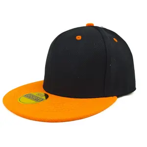 Unisex High-Quality Polyester Snapback Cap Classic Two-Tone Flat Bill Style Adjustable One Size Fits All Durable Breathable for Streetwear Sports Daily Wear Trendy Men's Women's Baseball Hat in Multiple Color Combinations