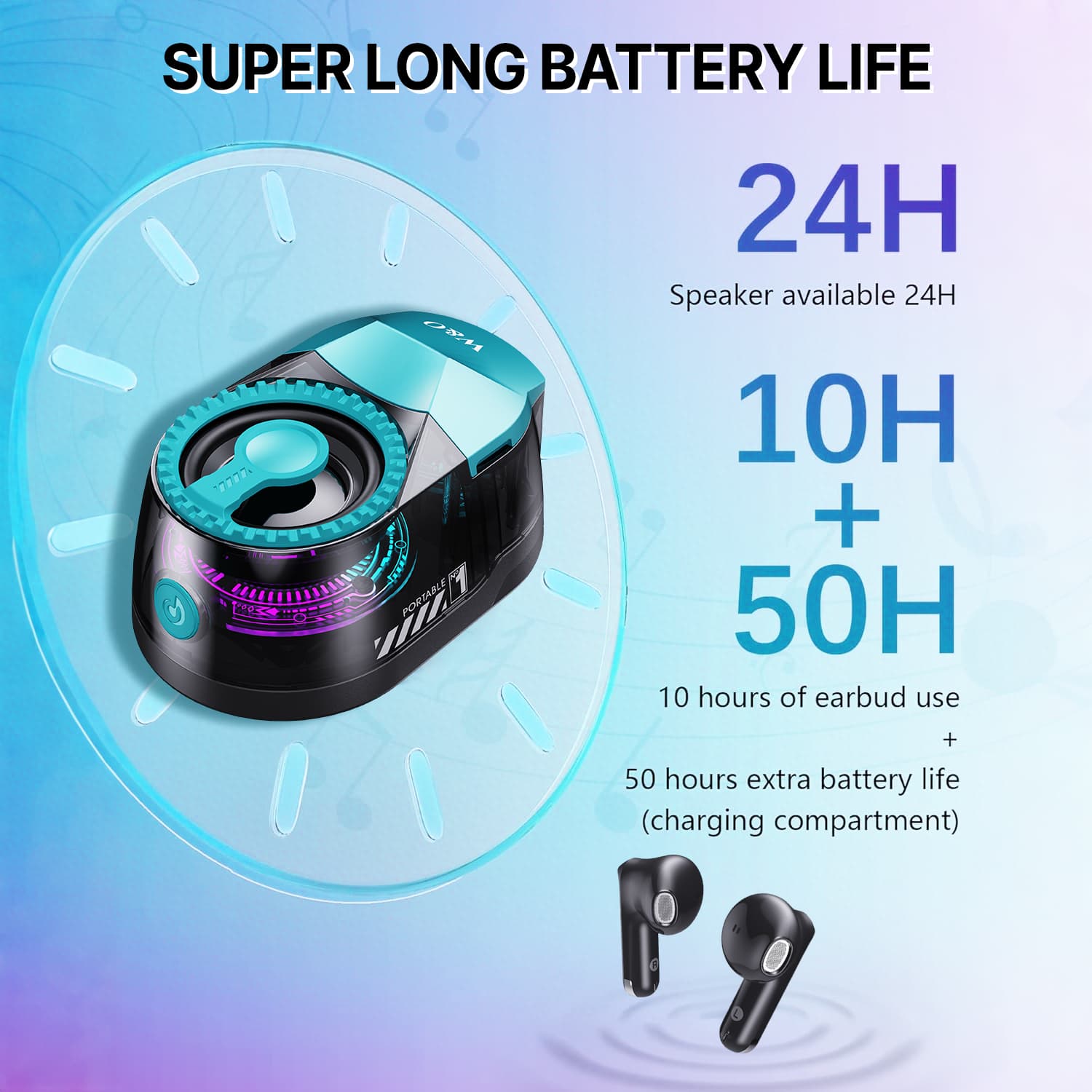 ​​3-in-1 Portable Magnetic Bluetooth Speaker Headphones Phone Holder | Dual SEPARATE Bluetooth 5.4 | 600mAh Battery | Twin Wireless Speakers + Headphones | iPhone Android | Travel Office Multi-Device​​