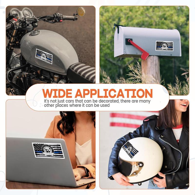 5 PCS Thin Blue Line Sticker Code 4, Thin Line Flag Car Decal, Police Support Stickers - American Flag Thin Blue Line Decal for Cars, Trucks, Windows, Laptops