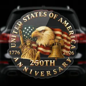 5 PCS America 250th Anniversary Car Window Decal Sticker - Patriot Eagle with Statue of Liberty Vinyl Decal, 250 Anniversary USA Stickers for Car, Truck, SUV, 250 Years USA Independence Day Car Decal