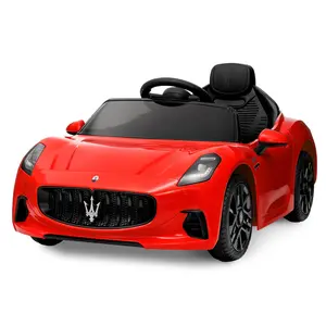 Ride On Car for Kids, 12V Electric Vehicle with Remote Control, Spring Suspension, Double Doors, LED Headlights, Gift for Boys & Girls,Red