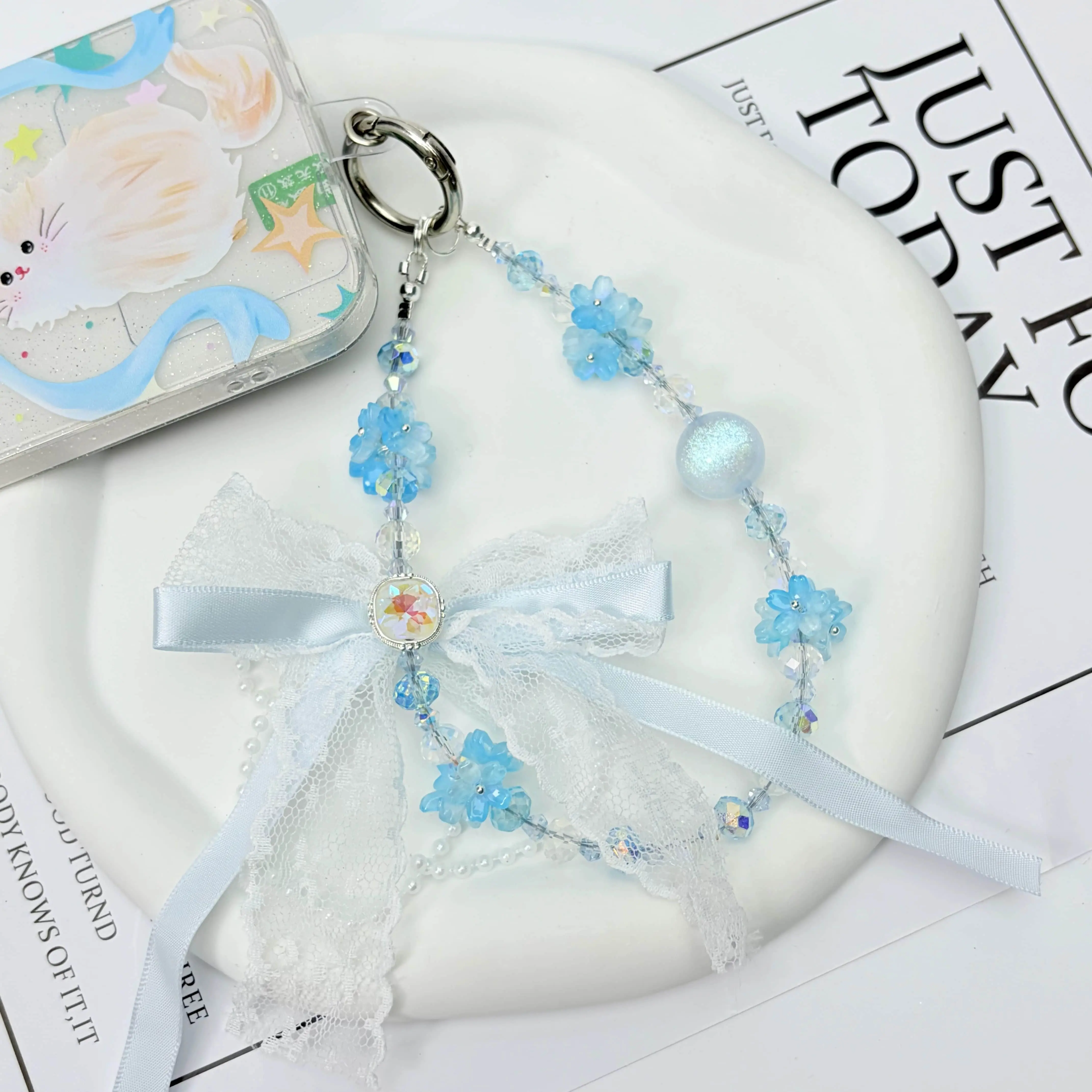 Phone Chain,Handcrafted, Ideal for Women and Girls,Mobile Phone Decorative Accessories, Pretty Holiday Gift,Ideal Birthday Gift for Girls & Women,Summervibes