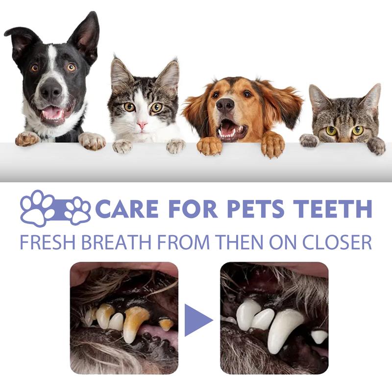 Cat and Dog Teeth Cleaning Spray - Removes Stains and Freshens Breath for Pet Oral Carelitter pellets, spray, litter tray, litter box, removal brush kit