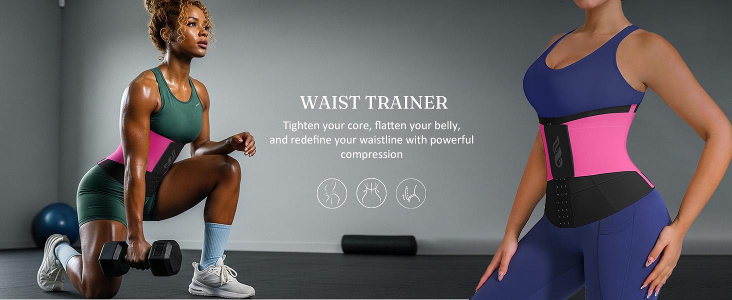 FeelinGirl Neoprene Waist Trainer Belt for Women Adjustable Hook Loop Tummy Control Slimming Waist Cincher Sweatproof Springtok