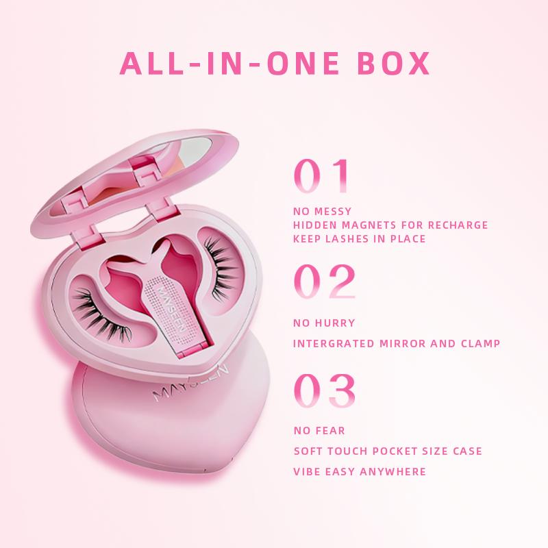 MAYSEEN Soft Magnetic Eyelashes, 11 Options, Eyelash Extensions with Applicator Kit, Reusable Magnetic Lashes, Glue-free, Waterproof, Lightweight, Fluffy Soft Magnetic Strip with Free Gifts: Eyelash Curler & Lash Setting Liquid, Gifts Pack, Cosmetic