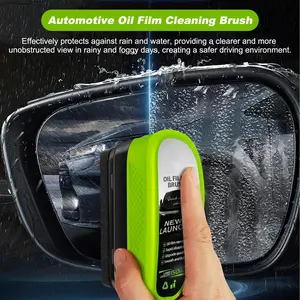 2.0 Upgrade Car Windshield Oil Film Cleaner Set - Glass Cleaning Brush & Wipe Cloth Tool Kit