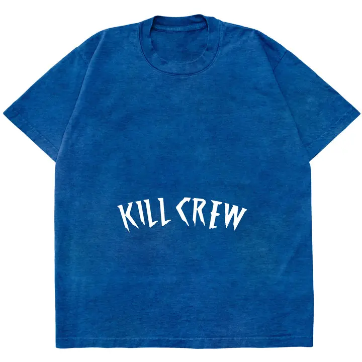 LIVE FIT 6 - acid wash blue tee/white simple short sky tops joke shirt 67 shirt book merch