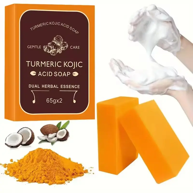 1/2 Box Natural Organic Turmeric Body Bar Soap -Removes Gentle Facial Bath Soap  Full Body Wash