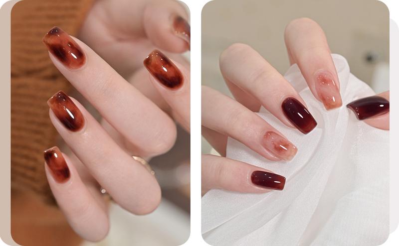 GAOY Vibrant Brown Jelly Gel Nail Polish of 6 Transparent Milker Nude Brown Red Pink Colors Sheer Gel Polish Kit for Salon Gel Manicure and Nail Art DIY at Home