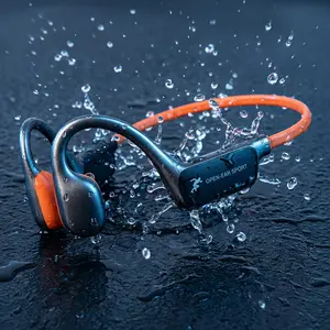 2026 model bone conduction headphones, Bluetooth 5.4 open-type headphones, with microphone, IPX5 waterproofing, 18-hour playback time, lightweight and skin-friendly material, suitable for running, cycling, and gym exercise earplugs.