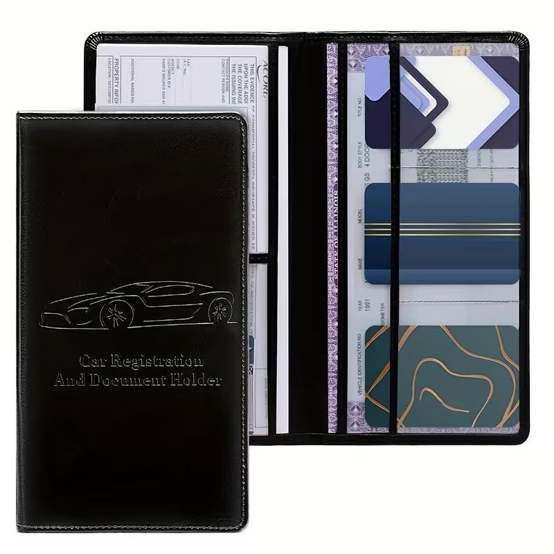 PU Leather Car Document Organizer Case – Simple Style Insurance & Registration Holder Wallet with Clear Pockets for ID and Essential Papers PU Leather Car Document Organizer Case – Simple Style Insurance & Registration Holder Wallet with Clear Pockets for ID and Essential Papers