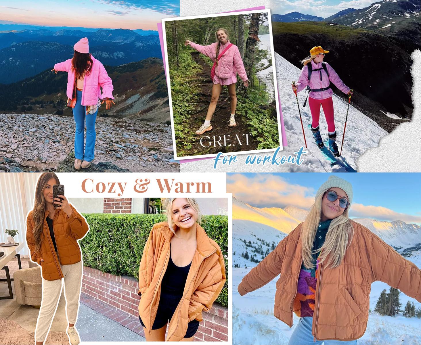 Kingapril Women's Quilted Puffer Jackets Lightweight Zipper Short Padded Coat With Pockets