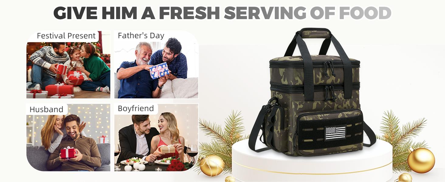 HSHRISH Tactical Lunch Bag & Lunch Box for Men 16 Liters Large Double Deck Expandable Insulated Soft Adult Lunchbox for Work Cooler Bag for Beach Picnic Camping Outdoor HSHRISH Tactical Lunch Bag & Lunch Box for Men 16 Liters Large Double Deck Expandable Insulated Soft Adult Lunchbox for Work Cooler Bag for Beach Picnic Camping Outdoor