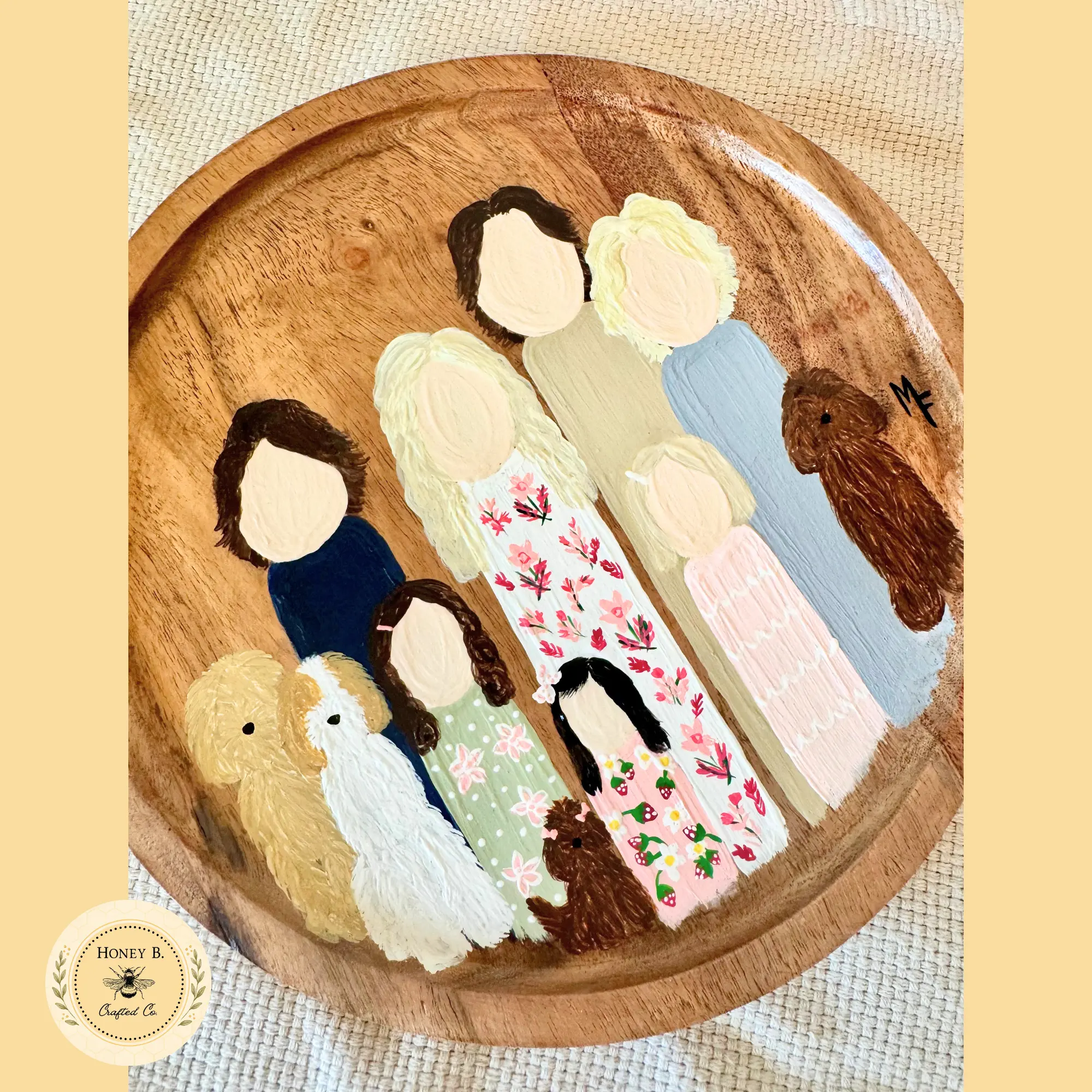 Hand-Painted Family Portrait Keepsake