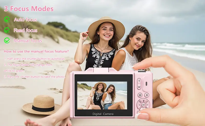 WIKICO Automatic 4K 64MP Autofocus Point & Shoot Digital Camera - Mini Vlogging Camera for Vloggers, WiFi, 32GB TF Card, 180° Flip Screen, Lanyard, Webcam Function, Batteries, Compact Beginner Travel Kit, Father's Day Gift (Mini Stuff That Actually Works) WIKICO Automatic 4K 64MP Autofocus Point & Shoot Digital Camera - Mini Vlogging Camera for Vloggers, WiFi, 32GB TF Card, 180° Flip Screen, Lanyard, Webcam Function, Batteries, Compact Beginner Travel Kit, Father's Day Gift (Mini Stuff That Actually Works)
