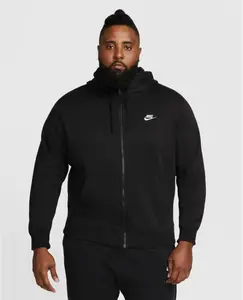 Nike Sportswear Club Men's Full Zip Hoodie Black Size Large