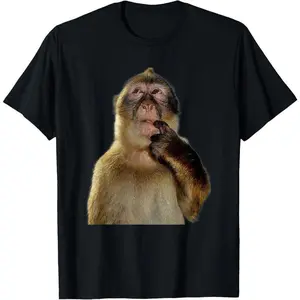 100%25 Cotton Thinking Monkey Meme T-Shirt
