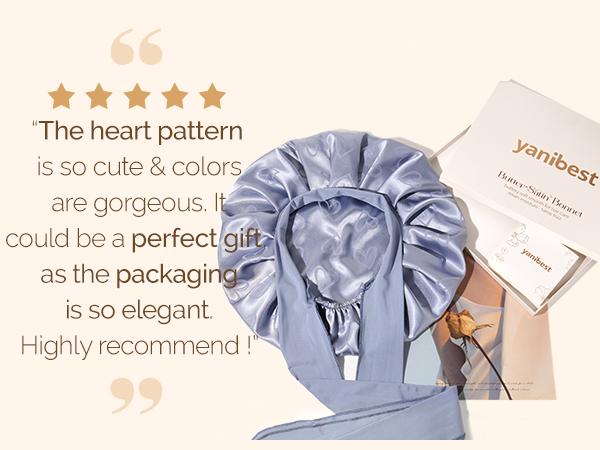 YANIBEST Double Layer Silk Satin Bonnet for Sleeping Women Printed Pattern Satin Bonnet with Tie Band for Women Curly Natural Hair Elastic Tie Band for Curly Hair Night Cap TikTokShopBlackFriday