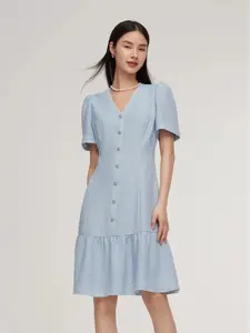 Acetate Blend Tweed Sequins Women Mini Dress