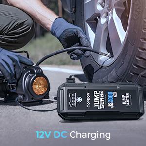 TOPDON  JS2000 Pro Car Battery Jump Starter, 2000A Peak Battery Jump Starter for Up to 8L Gas/6L Diesel Engines, 12V Portable Battery Booster Jump Starter Pack with Jumper Cables and EVA Protection Case