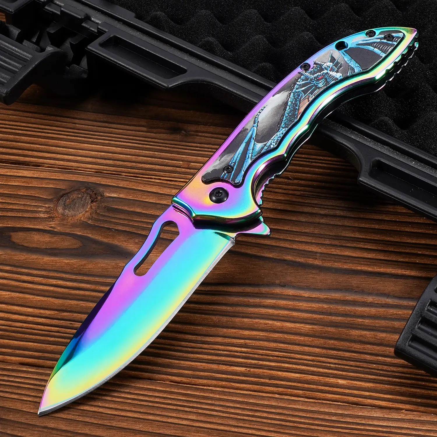 Men’s tactical folding knife EDC multifunctional colorful outdoor knife, pocket knife, fruit knife, ergonomic handle, includes a back clip for easy carry, quick-open design, suitable for wilderness survival emergencies, camping, hiking, DIY, fishing