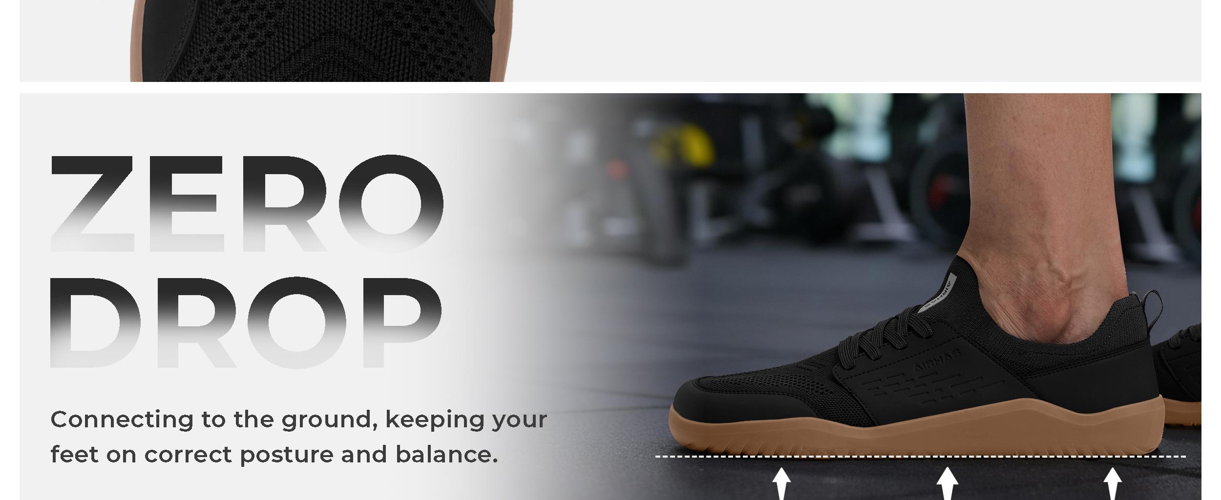 Airhas Mens Wide Toe Box Gym Barefoot Shoes Workout Sneakers for Men Zero Drop Cross Training Shoes