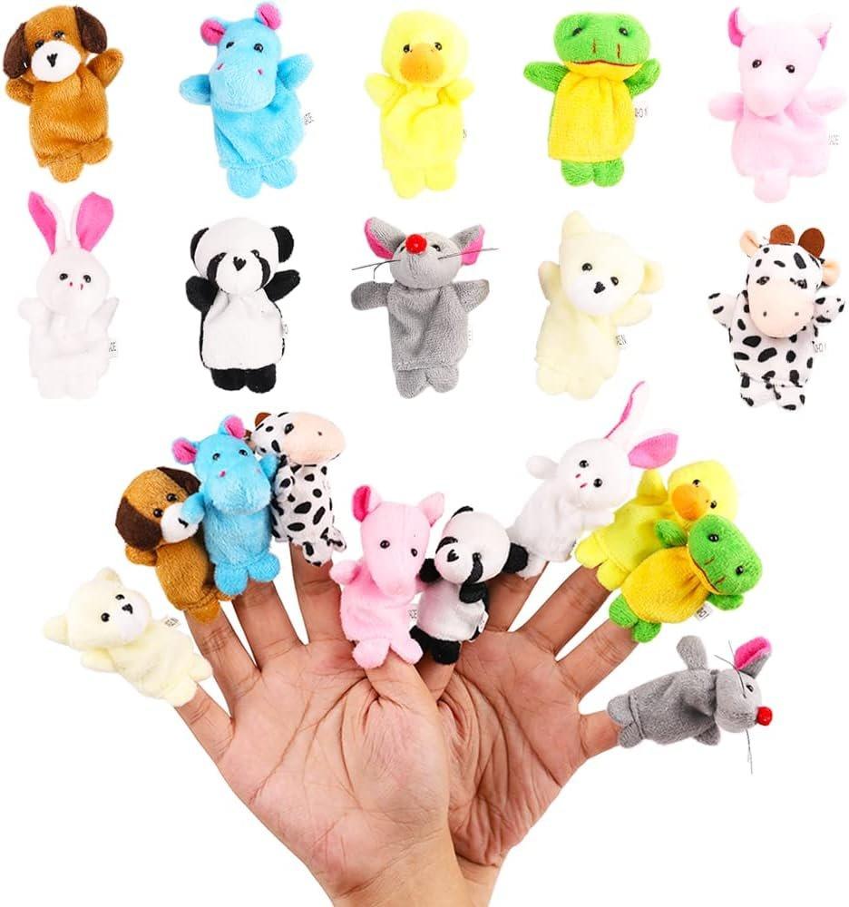 10Pcs Finger Puppets Set - Soft Plush Animals Finger Puppet Toys for Kids, Mini Plush Figures Toy Assortment for Boys & Girls, Party Favors for Shows, Playtime, Schools 10Pcs Finger Puppets Set - Soft Plush Animals Finger Puppet Toys for Kids, Mini Plush Figures Toy Assortment for Boys & Girls, Party Favors for Shows, Playtime, Schools
