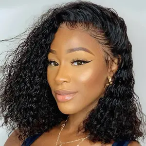 【Clearance Price】Alipearl Hair Deep Wave Bob Wig Natural Black Glueless Wig 13x4 Lace Human Hair Beginner Friendly