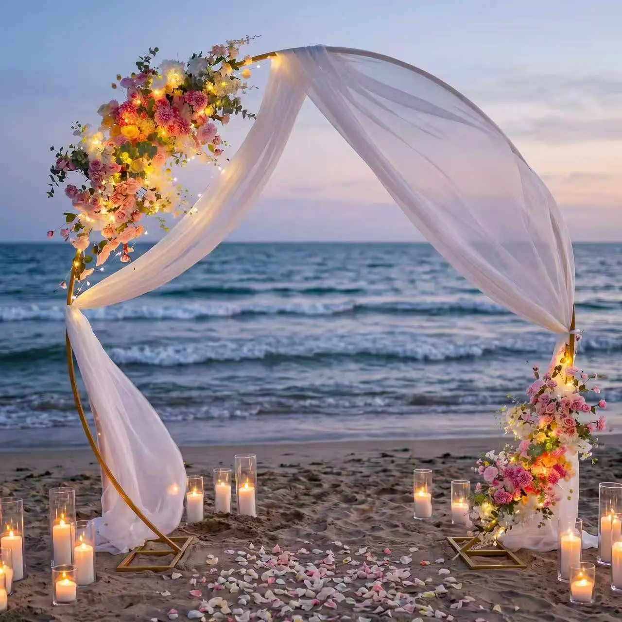 8ft Metal Balloon Arch Set - Adjustable, Reusable with Circular Archway & Square Backdrop Stands, Large Balloon Outdoor Holiday Decor for Multiple Events (Features Reusability), Decoration, Valentines Day
