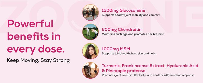 ZOOONE 3100mg Glucosamine Chondroitin Turmeric&Msm - Joint Support Supplement for Relief 120 Tablets for Bones, Back, Knees, Hands (120 Tablets)