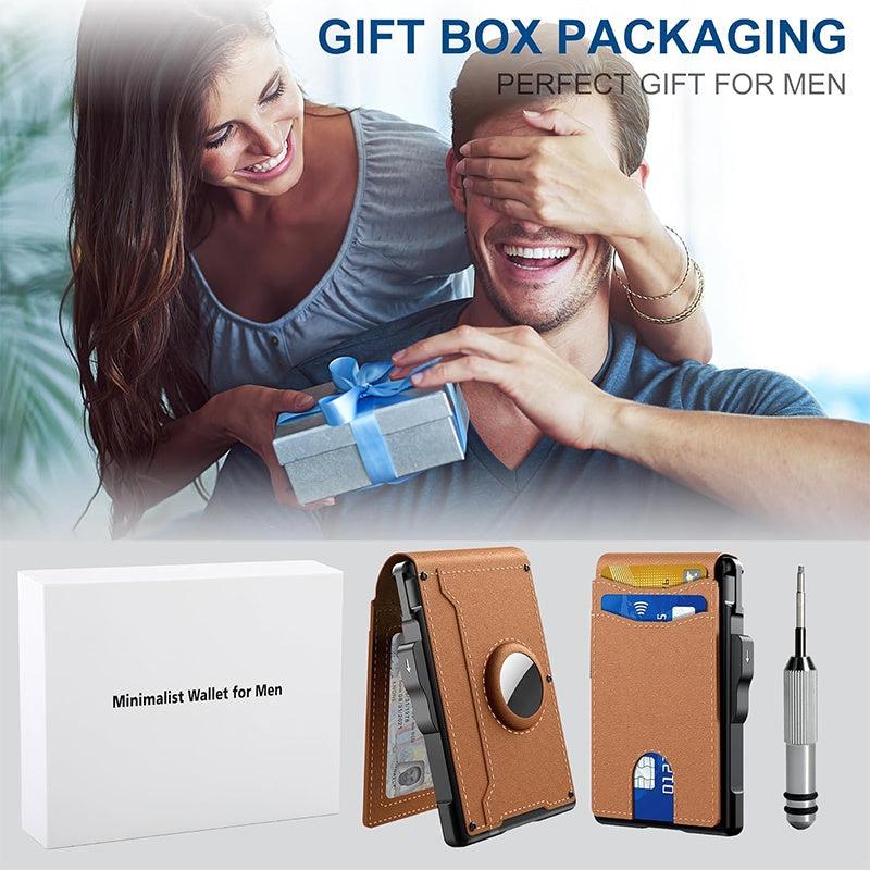 Slim Wallet Credit Card Holder with Money Clip - Premium PU Material, RFID Protection, Compact Design, Holds 12 Cards, Ideal Gift for Men & Women