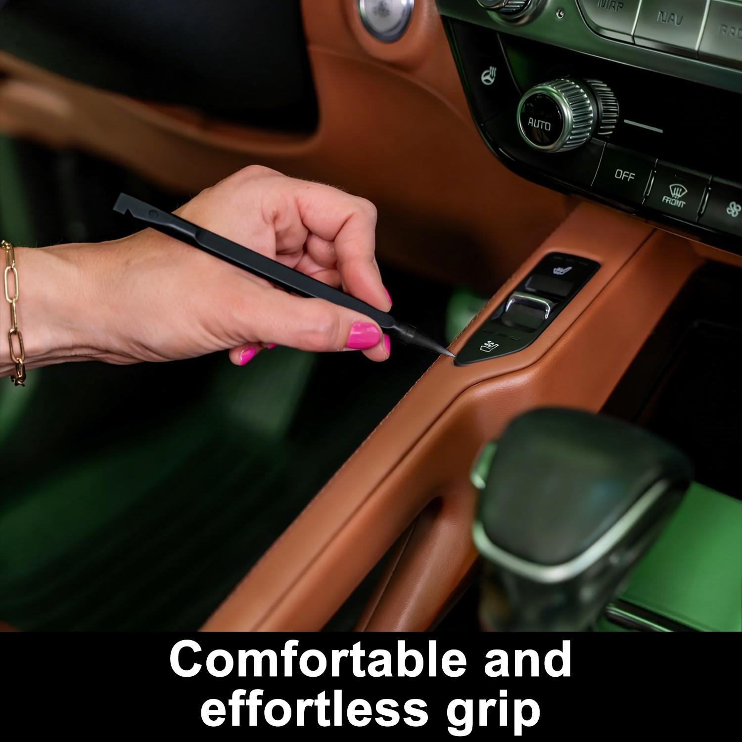 VAYWET Car Detailing Pick Set for Car Detailing Kit, Safe Automotive Tool Plastic Picks 6 Cleaning Heads 6 Pack, Car Washing Kit Scraper Scratch Free Crevice Sticker Remover Tool Non Scratch Scrapers Tight Spaces, Kitchen, Crevices, Auto Detailing, Paint