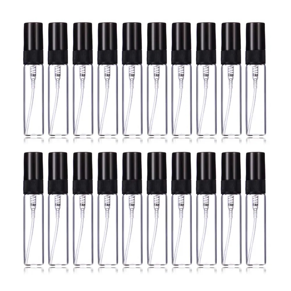 5ml Perfume Mist Spray Bottles Refillable Mini Empty Travel Clear Refillable Atomizer Glass Bottles 20 count (5ml)