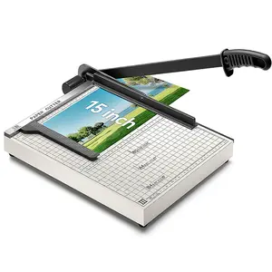 ‎LOTHANEK 15 inch B4 Cutting Machine Paper Cutter Cutting Machine LOTHANEK Metal Base Cutting Machine B4 Paper A4 A5 B7 B6 B5 Guillotine Cutting Machine with Guide Ruler Cutting 10-15 Sheets for Commercial Home Office