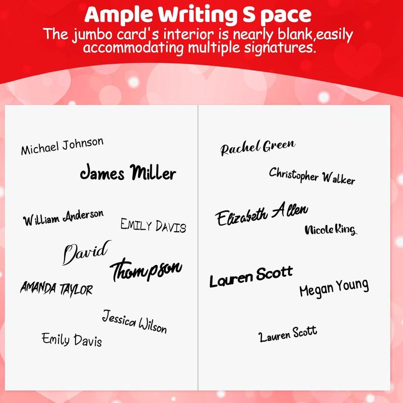 Jumbo Valentine's Day Card 16.5 x 22 Inches Big Shaped Greeting Card Giant Heart Love Happy Valentine Day Cards for Wife Girlfriend Husband Boyfriend Anniversaries