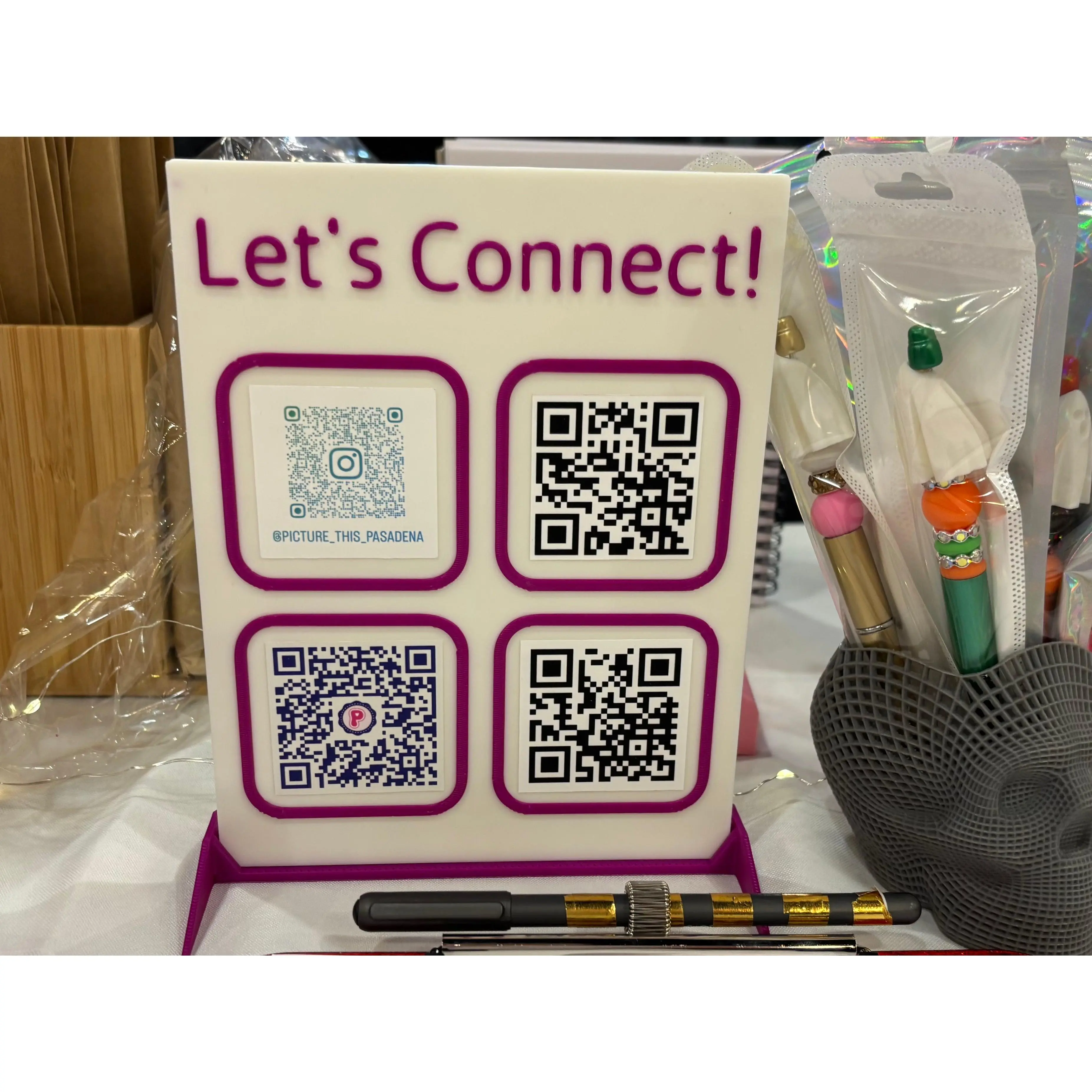 Multi QR Code Business Social Media Sign | Payment Sign | Custom 