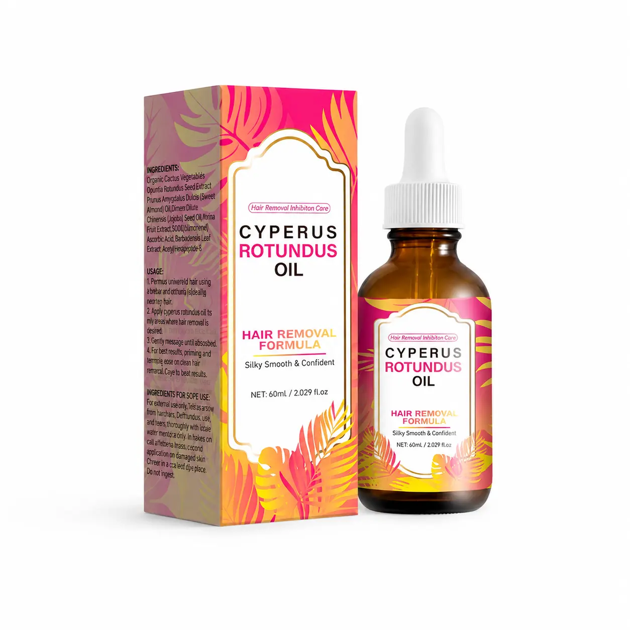 Cyperus Rotundus Oil Hair Removal Formula - Smooth, Silky Skin Care Oil for Women, Men's Body Hair Removal Needs