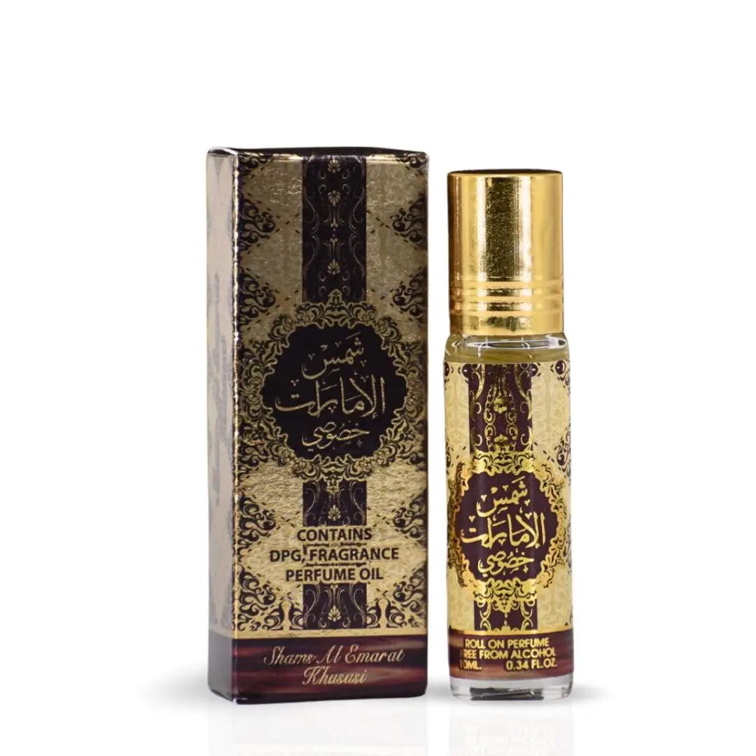 12PCS Shams Al Emarat Khususi Roll-On Perfume Oil - CPO 10ML (0.34 OZ) By Ard Al Zaafaran | Long Lasting, Miniature Perfume Oil For Men & Women. (Pack Of 12)