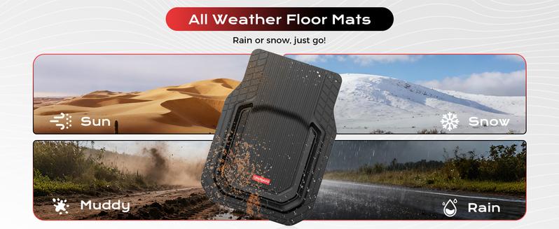 Coverado Deep Dish Car Floor Mats 3PCS - Waterproof All Weather Heavy Duty Protection for Car SUV Truck
