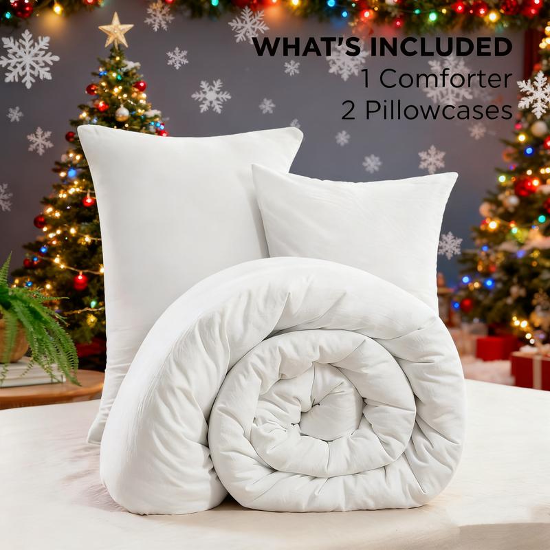 Twin/Full/Queen/King Size Comforter Set - 3 Pieces  Soft Luxury Cationic Dyeing Bedding Comforter For All Season, Breathable Lightweight Fluffy Boho Bed Sets  Guest ,Bedroom Decor, Christmas Gift,Halloween Gift. With 1 Comforter And 2 Pillow Shams