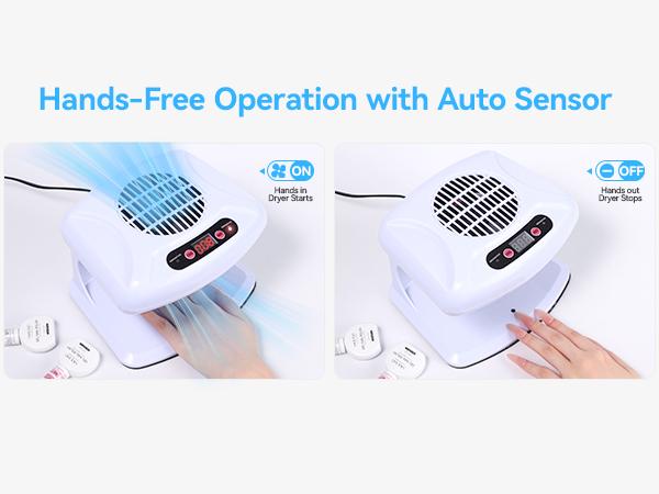 SAVILAND Essentials 5X Faster Nail Dryer – 300W Smart Sensor Dryer for Regular Polish with Warm & Cool Dual Air Modes, Battery-Free for Quick Drying