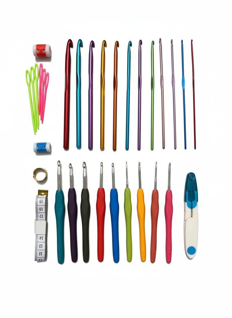 73-Piece Crochet Kit with Hooks, Knitting Needles, Yarn Balls & Tote Bag – Complete Beginner & Professional Set