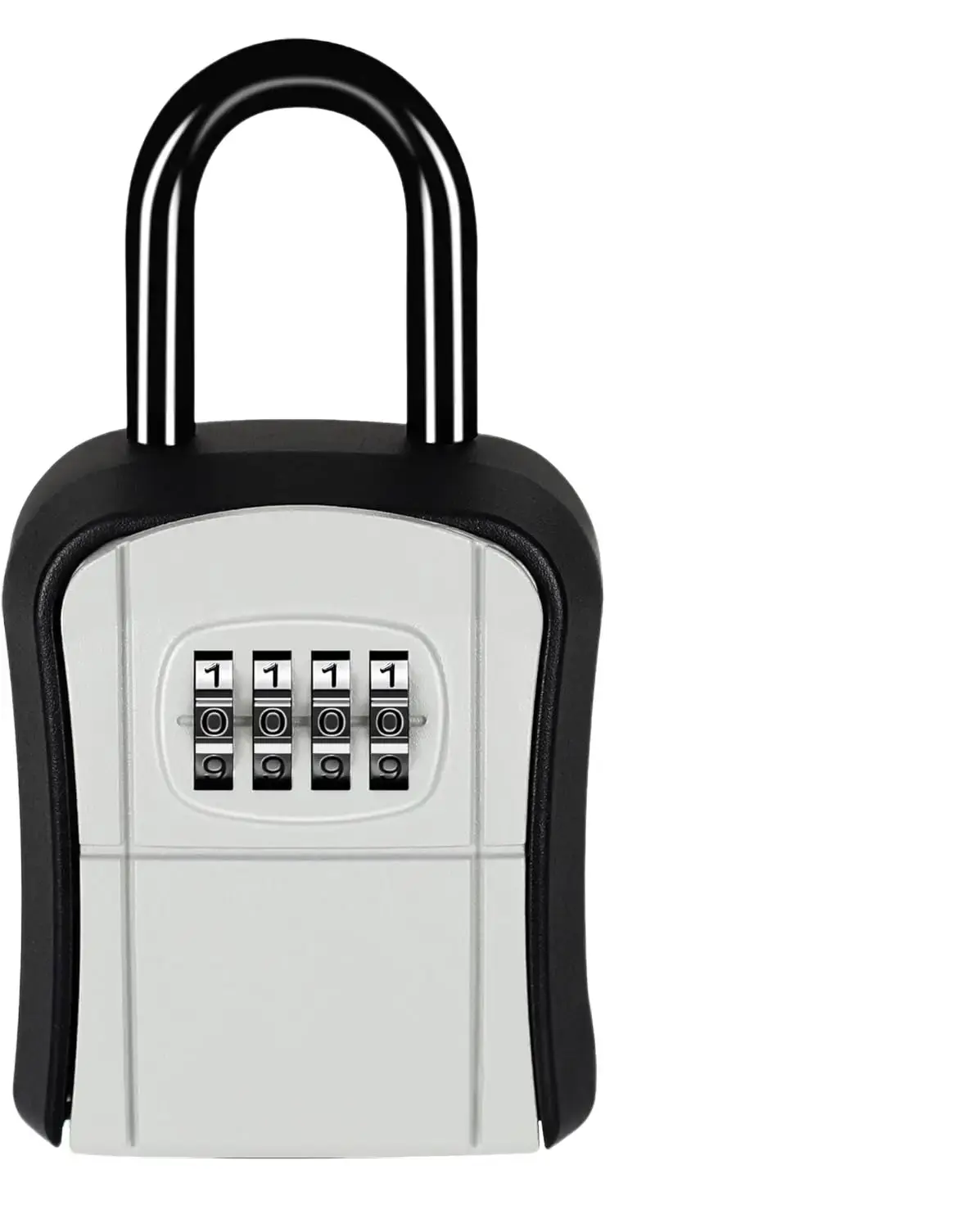 Portable Car Key Lock Box, Key Lock Box Combination Lock Anti Theft Lockable with Resettable Code, Security (1, Grey)