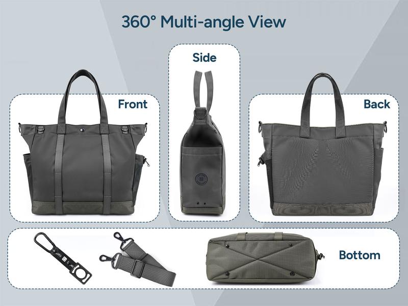 travel inspira Laptop Tote Bag for Women/Men, ​​Versatile​​ Work Bag with Adjustable Shoulder Strap, Water-Repellent ​​Travel-Ready​​ Duffle Bag with Reinforced Bottom for Travel, Work, School and Business