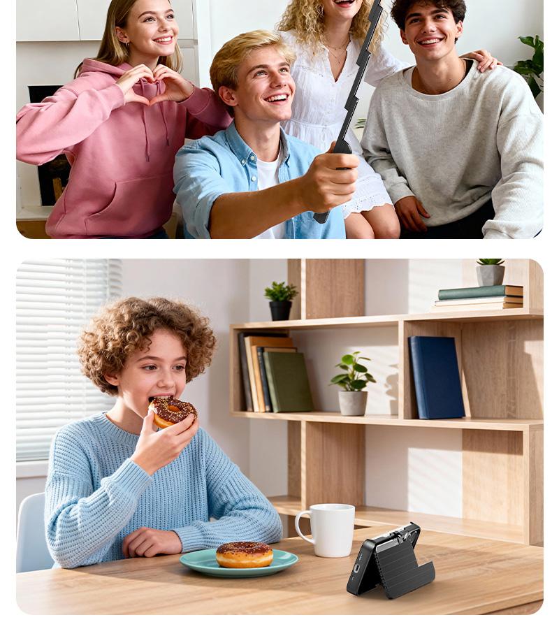 TIDEOK Bluetooth & Extendable Selfie Stick Phone Case for iPhone 13/14/15/16, Shockproof Protection, ABS+Alloy – Handheld for Concerts & Travel