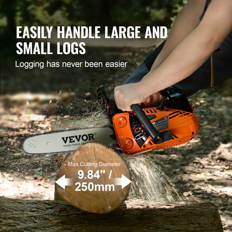 VEVOR Gas Chainsaw, Various specifications, Gasoline Powered Chain Saw, Handheld Cordless Petrol Chainsaws for Tree Wood Branch Cutting, Tree Trimming, Land Clearing, Farm Garden Ranch Forest Cutting Use