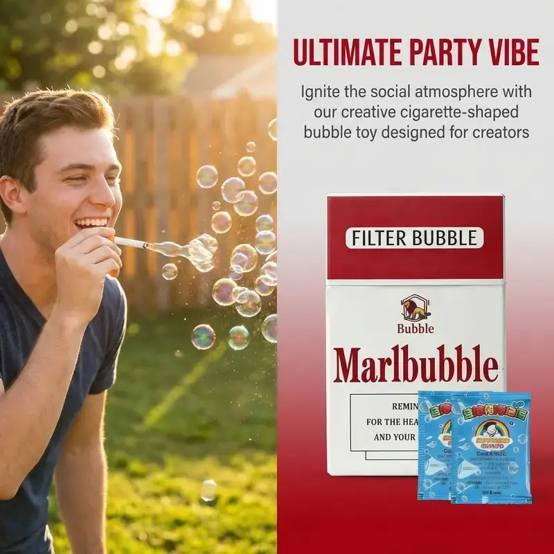 2026 SummerWins Bubble Cigarette Stress Relief Toy Fake Cigarette Mini Bubble Blower Bubble Sticks Relaxation Birthday Christmas Party Gift for Men Women