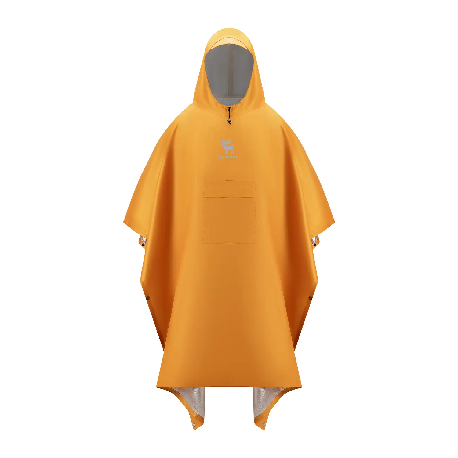 Unisex 3-in-1 Plaid Tactical Rain Poncho for Hiking, Camping - 208*141cm 210T Plaid Polyester Waterproof Multi-Use Backpack-Compatible Shelter Tarp, Lightweight Foldable with Velcro, Snap Closures, Hook & Loop, ~370G (Orange), 210T Plaid Fabric