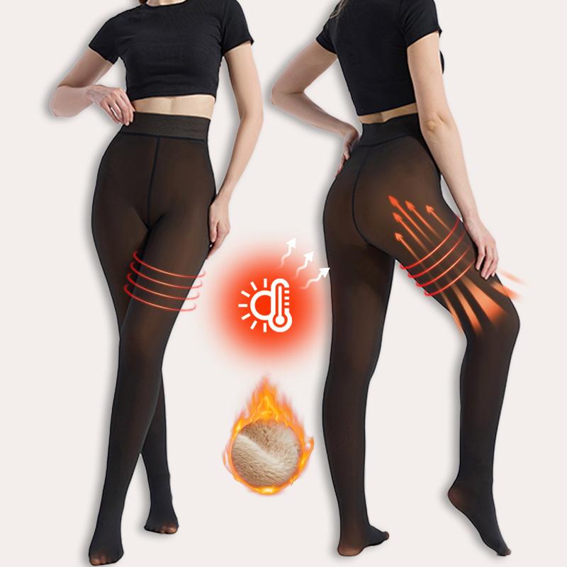 VRCOMFY Women’s Fleece-Lined Leggings | One Seam or Sheer Options | Thick Warm Winter Tights & Pantyhose